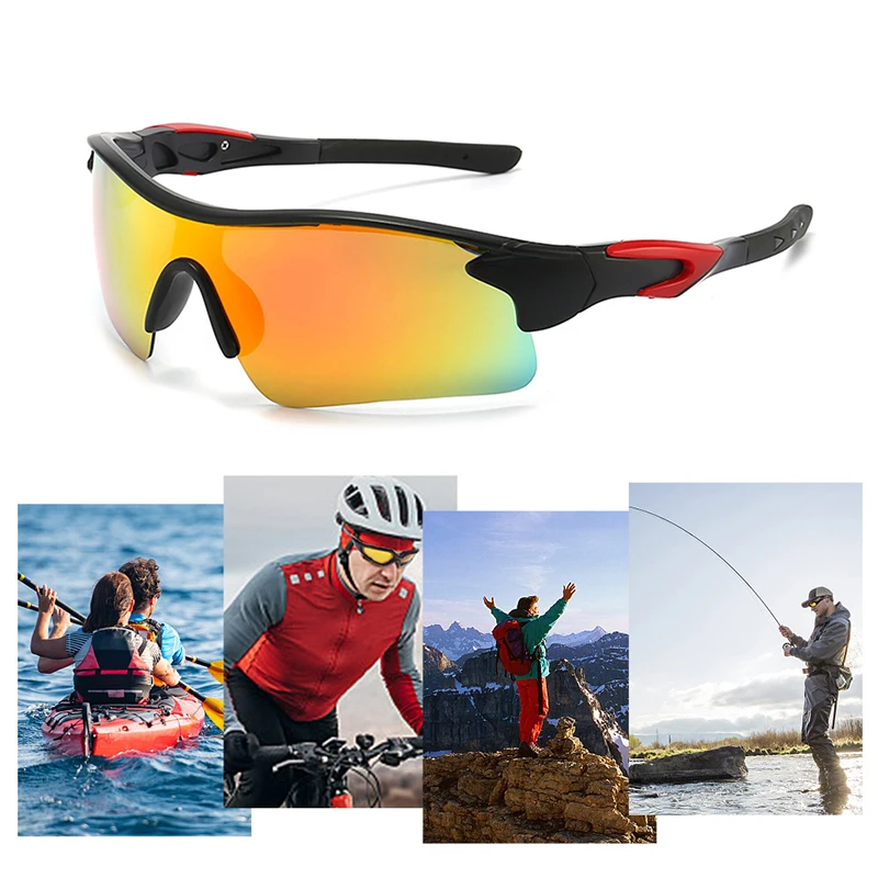 2025 neue Bunte Fahrrad Radfahren Gläser einteilige Sonnenbrille männer Outdoor-Sport Polarisierte Sonnenbrille VA05 Image