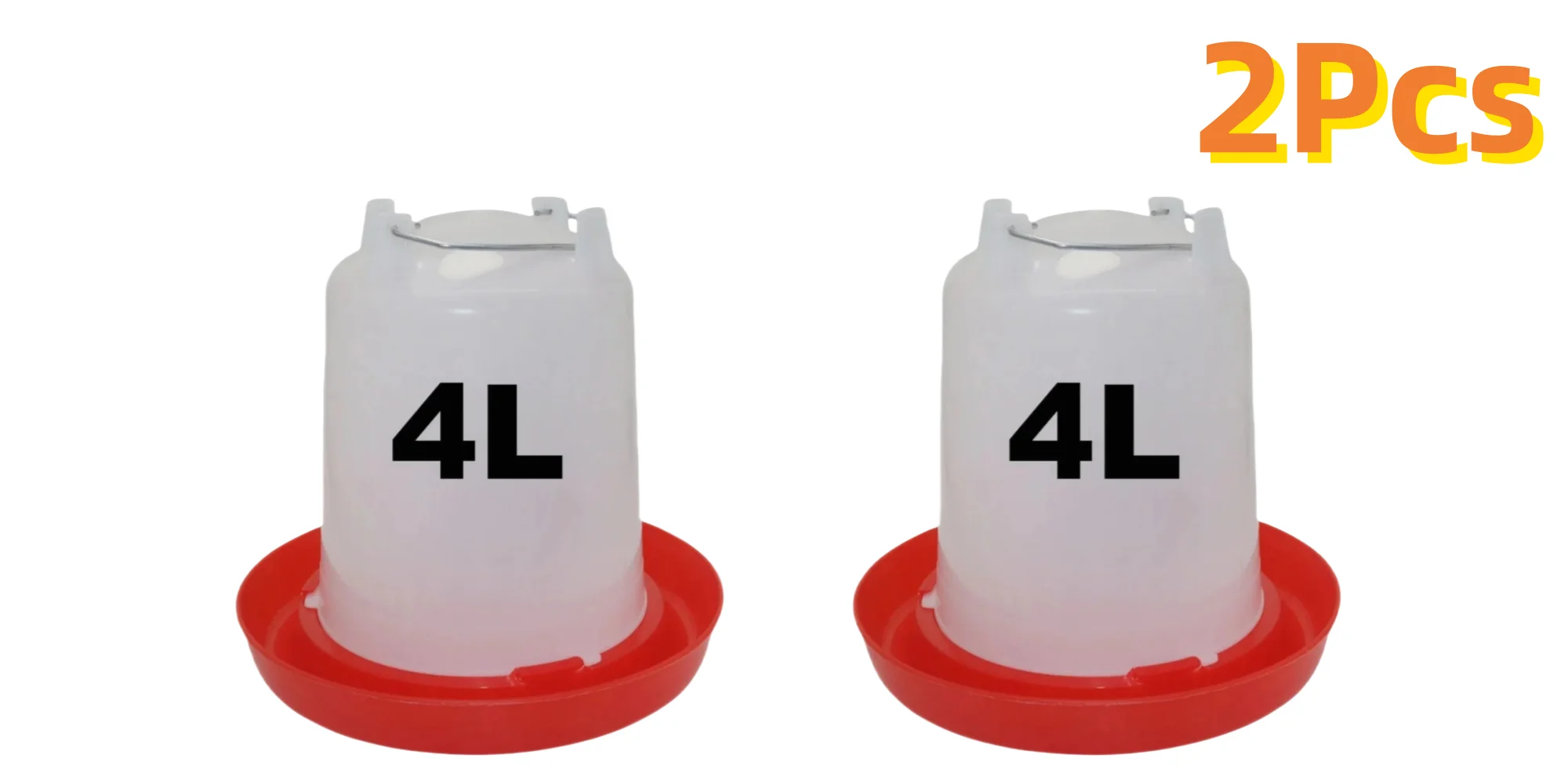 2 Stücke 4L Automatischer Hühnerstall Wasserspender Hühnerwasserspender Wasserauslass mit Schalter Kunststoff Geflügel Trinkeimer