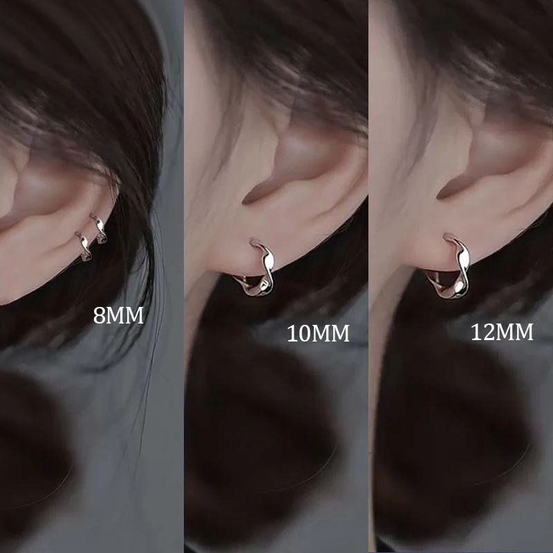 8/10/12MM Neue Mode Klassiker Einfache Runde Hoop Ohrringe für Frauen Einfachheit Piercing Ohrringe Täglichen Verschleiß schmuck Zubehör Image