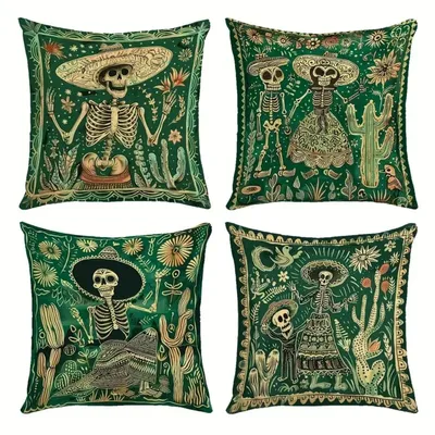 Wohnkultur Tag der Toten Skelett Muster Kissenbezüge Muster Kissenbezug geeignet für Sofa Schlafzimmer Auto Kissenbezug Image