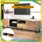 Comanlai Meuble TV moderne 190 cm avec 2 portes et 2 tiroirs, supports TV, meubles de salon, 190 × 38 × 48 cm