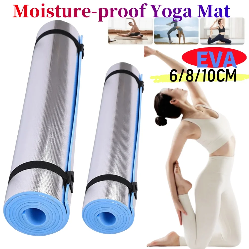 6–10 mm dicke EVA-Yogamatte, feuchtigkeitsbeständige Trainingsmatte, rutschfest, langlebig, für Camping, Picknick, für Fitnessstudio, Fitness, Yoga-Matte, wasserdicht Image