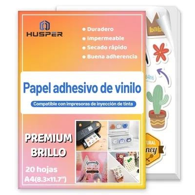 A4 Premium Vinyl Sticker Paper Glossy White 10-40 Sheets Waterproof Tear Resistant for Inkjet & Laser Printer