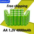 2025 Nuovo 1.2V 4800mAh Ni MH AA Batteria ricaricabile Ricaricabile Ni MH AA Microfono giocattolo ricaricabile