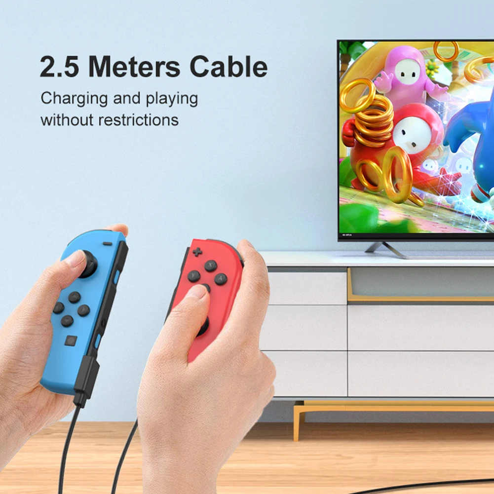 Tragbares Ladekabel für Joycon Controller, 2,5 m, Reise-Ladekabel, Ladekabel für Switch Controller-Ladegerät Image
