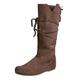 Generisch Lace-up boots women's knee high overknee boots women's wide shaft men's boots vintage cowboy boots long shaft western boots high riding boots flat winter boots party cosplay boots, Brown 9