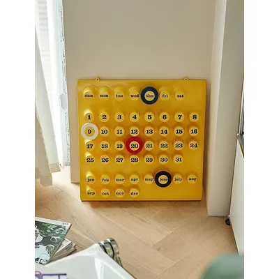 ez Ring Desk Calendar Colorful Wall ABS Plastic INS Creative Medieval Vintage A Date Button Thin Calendar