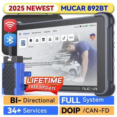 MUCAR 892BT OBD2 Scanner CANFD&DOIP Diagnostic Tool Lifetime Free Update Bi-directional Full System 34 Reset ECU Coding 64GB