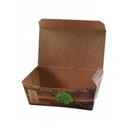 Blanc HYGIENIC Snack-Box klein 600Stk, to go, take away, kompostierbar, rustikales Holzmotiv, fett- und feuchtigkeitsabweisend Image