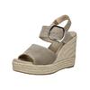 Keilsandalette NERO GIARDINI "Nero Giardini Sandalen Veloursleder", Damen, Gr. 40, grau, Veloursleder, casual, Schuhe