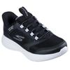 Slip-On Sneaker SKECHERS "GO RUN 400 V2", Kinder, Gr. 33, schwarz, Textil, sportlich, Schuhe, Freizeitschuh zum Schlupfen, Größenschablone zum Download