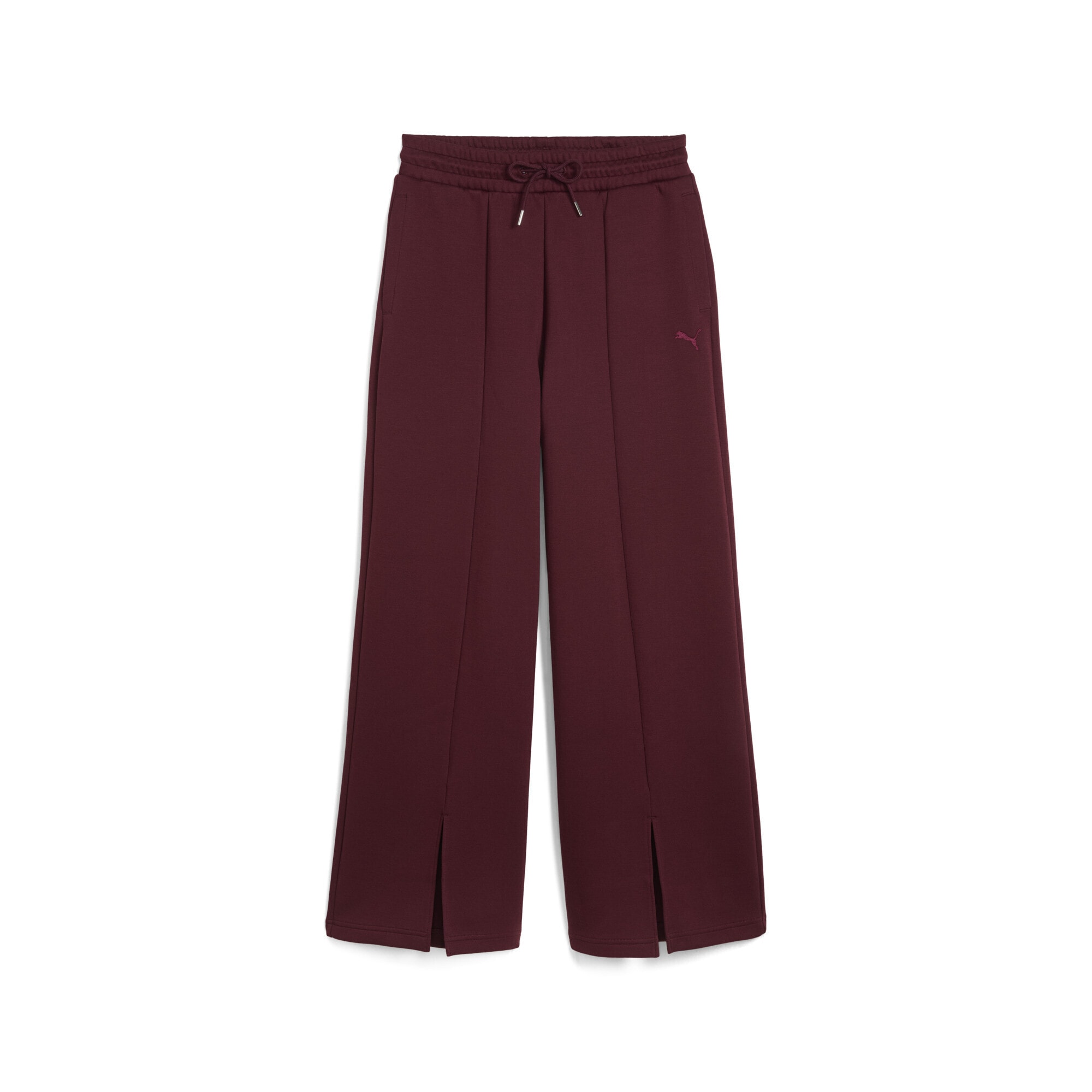 Sporthose PUMA "Wardrobe Essentials Relaxed Hose Damen", Damen, Gr. M, Normalgrößen, rot (ruby shimmer rot), Obermaterial: 23% Polyester, 77% Baumwolle; Tasche – Oben: 100% Baumwolle, unifarben, relaxed fit, Hosen Sporthose