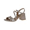 High-Heel-Sandalette CAPRICE "Caprice Sandalen Leder/Fell", Damen, Gr. 38, grau (taupe), Leder, casual, Schuhe
