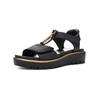 Keilsandalette ARA "Ara Sandalen Leder", Damen, Gr. 40, schwarz, Leder, casual, Schuhe