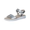 Riemchensandale PAUL GREEN "Paul Green Sandalen Leder", Damen, Gr. 40, silber (metallic silber), Leder, casual, Schuhe
