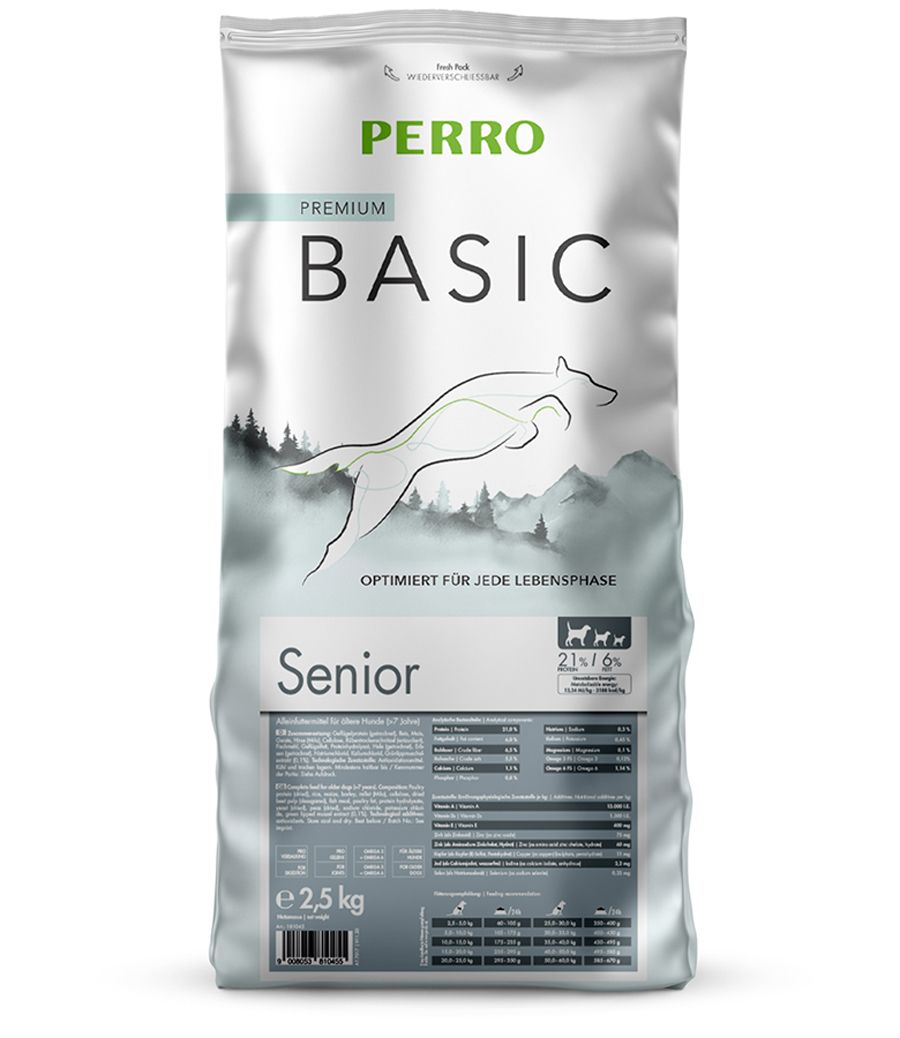 PERRO Basic Senior – Alimento secco per cani anziani 2,5 kg Mangime