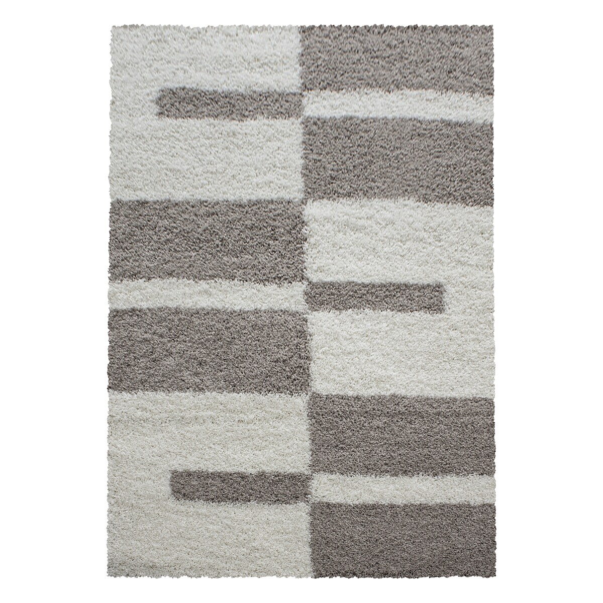 Teppich Wohnzimmer Hochflor Karo Weich Flauschig Waschbar Strapazierfähig Schlafzimmer OEKO-TEX Beige 60x110 cm – WATZMANN von Kadima Design Image