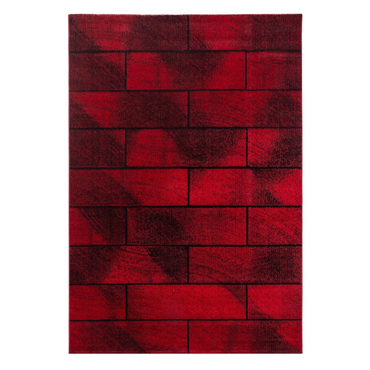 Teppich Kurzflor Geometrisch Polypropylen Wohnzimmer Rot Rechteckig 160x230 | Kadima Design Image