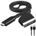 KZQ - Adattatore di alimentazione, cavo Scart-HDMI - Adattatore Scart-HDMI - Convertitore audio e
