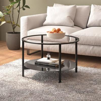 Beistelltisch Schwarz und Transparent 70 cm Hartglas - Vidaxl Image