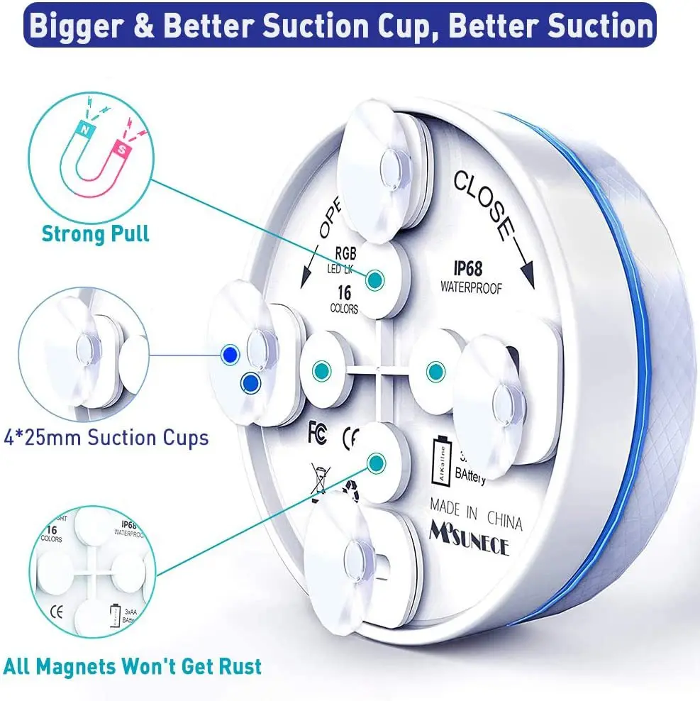 Lumière de piscine éclairage de piscine sous-marine 13LED lumière Submersible mise à jour IP68 projecteur extérieur pour Aquarium étang