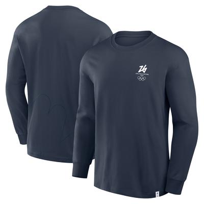 Milano Cortina 2026 Olympia Street Langarm T-Shirt – Marineblau Image