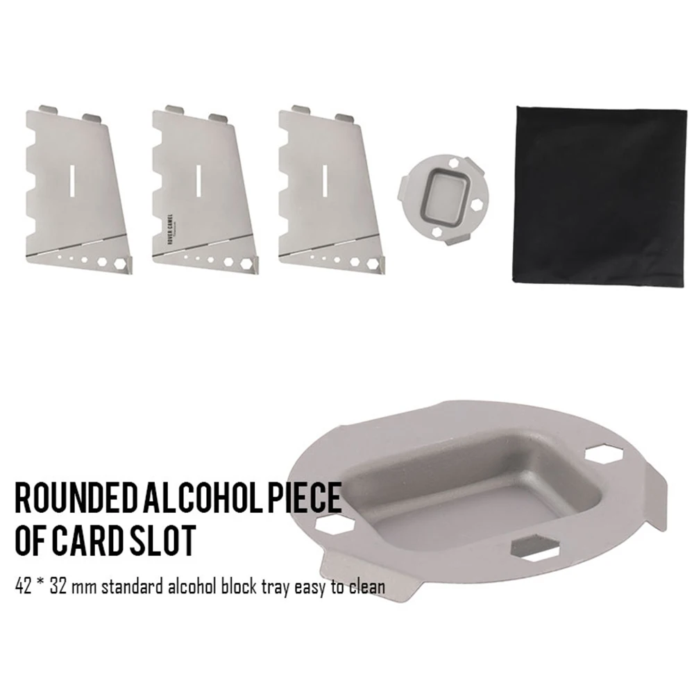 Lixada Klappbarer Titan-Alkoholkocher für Outdoor-Camping, Wandern, Rucksackreisen, Camping, Titan-Alkoholkocher Image