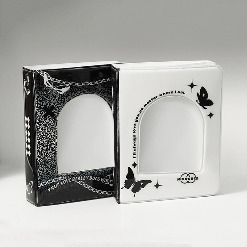 Retro schwarzes 3-Zoll-Fotoalbum Star Chasing Girl Idol Album Kleines Kartenaufbewahrungsbuch Korea Fotokartenbinder Fotohalter Image