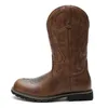 Modedesigner Goth Herren Cowboystiefel Slip-on Stickerei Prozess Vintage Ritterstiefel Herren Schnee Motorradstiefel Große Größe 38-48
