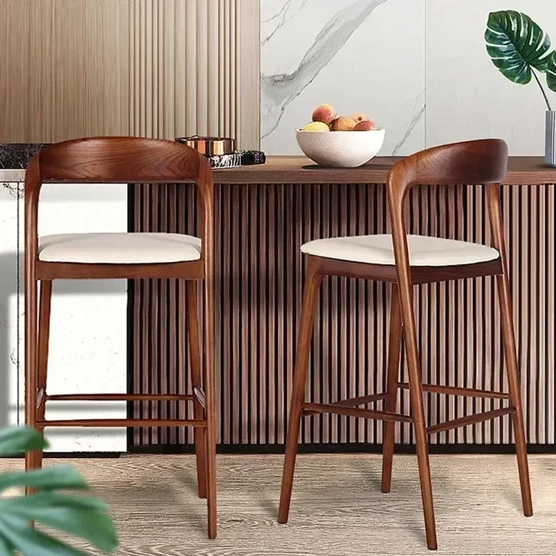 Vintage-Designer-Barstühle aus Holz, moderner Akzent, hohe Theke, Barstühle, Esszimmer, Restaurant, Küche, Taburete Alto, Wohnmöbel