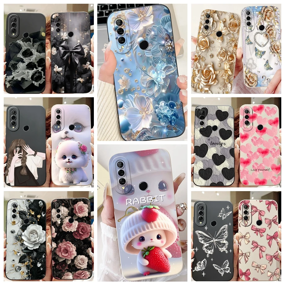 Fall Für Honor 20s 20 Lite Capa Huawei P30 Lite P30Pro Telefon Fall Nova 4E Weiche Silikon Funda Frauen mode Blume Gedruckt Abdeckung