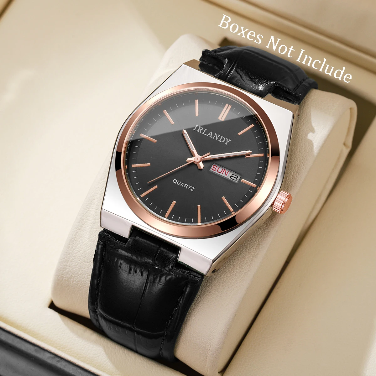Mode Männer Business Uhren Kalender Quarzuhr Casual Lederband Armbanduhren Reloj Hombre (Ohne Box) Image