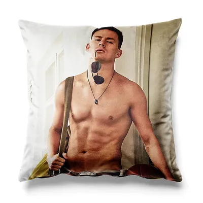Aertemisi 18'' x 18'' Channing Tatum Shirtless Square Dekokissen Kissenbezüge Kissenbezüge 45 cm x 45 cm Image
