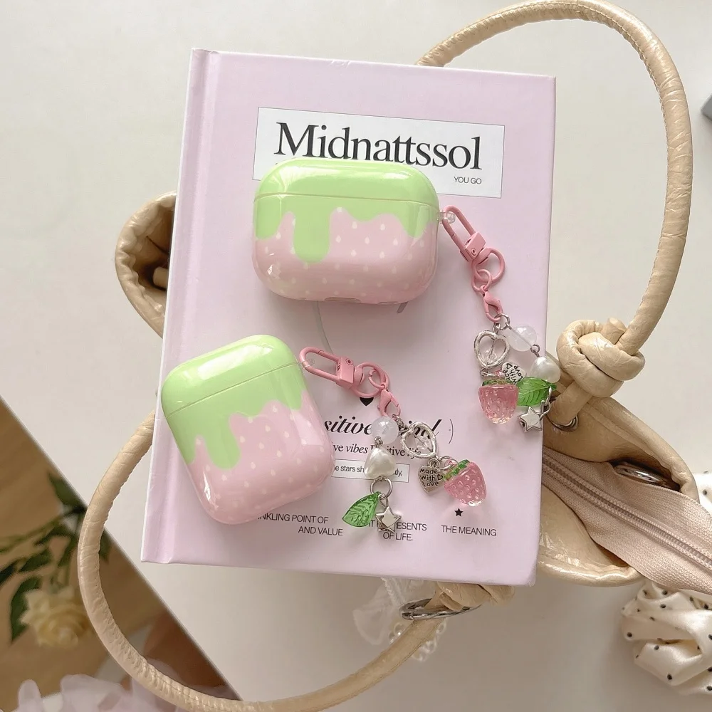 [Jj 5D91] Anwendbar auf Apple, Japan und Korea imd Kopfhörerhülle Polka Dot Erdbeere AirPods4 Schutzhülle 2. Generation Image