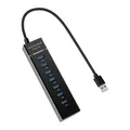 Adattatore HUB USB 3.0, hub USB 3.0 multiconnettore con 4 o 7 porte USB ultra sottili Distributore USB Adattatore hub USB 3.0 portatile da 5 Gbps Compatibile con MacBook Air, PS4 e laptop Surface Pro,