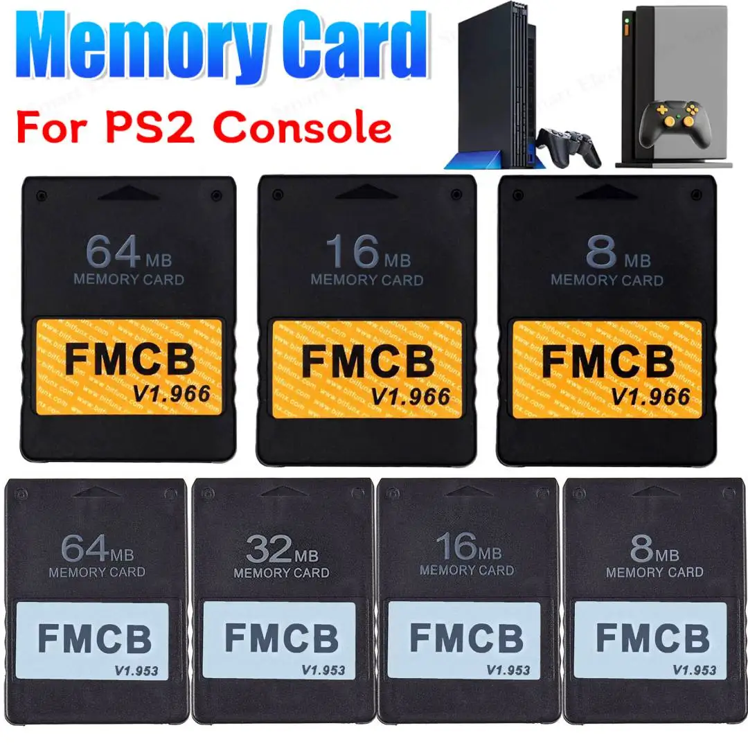 Erweiterungskarten FMCB Free McBoot Card V1.953 für PS2 8 MB/16 MB/64 MB & V1.966 8 MB/16 MB/32 MB/64 MB Speicherkarte für PS2 FMCB Saver
