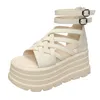 8CM Sommer Sandalen Keil Heels Turnschuhe Neue Frauen Strand Flip Flop Hohe Plattform Casual ZIP Sandalen Atmungsaktive Wanderschuhe hausschuhe
