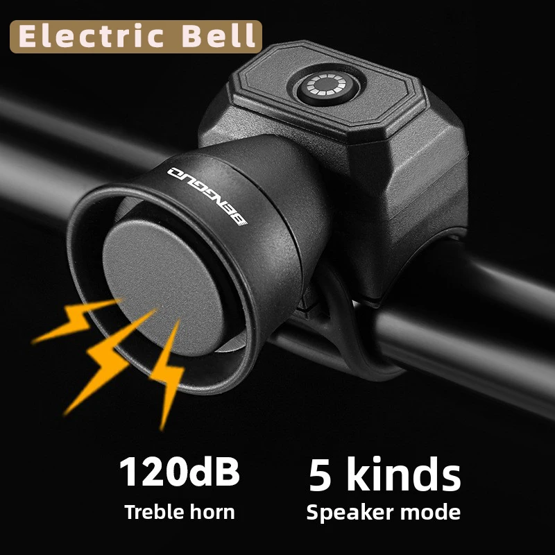 Fahrradhupe, elektrische Fahrradklingel, 5-Modi, USB-Aufladung, wasserdicht, Radfahren, Alarmglocke, Kinder, Roller, MTB, Fahrradzubehör Image