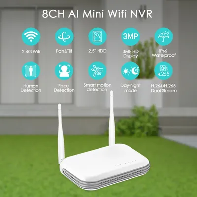 BESDER Mini WiFi NVR 8CH 3MP 4CH 5MP H.265 Onvif Network Video Recorder Support Face Detection Email Alart XMEYE ICSee App