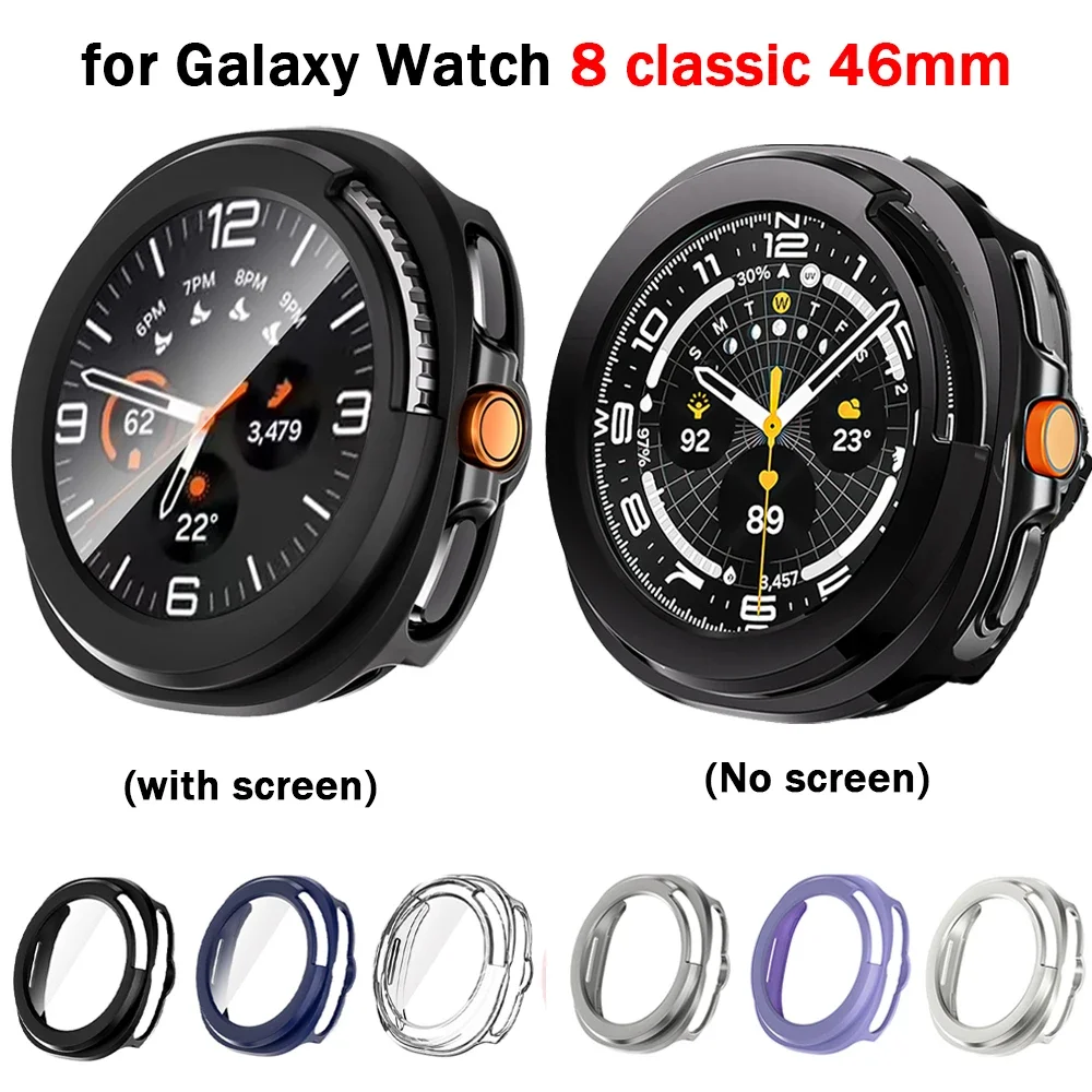 Gehärtetes Glasgehäuse für Samsung Galaxy Watch8 Classic, 46 mm, Schutzhülle für Galaxy Watch 8 Classic, ausgehöhlte Stoßstange Image