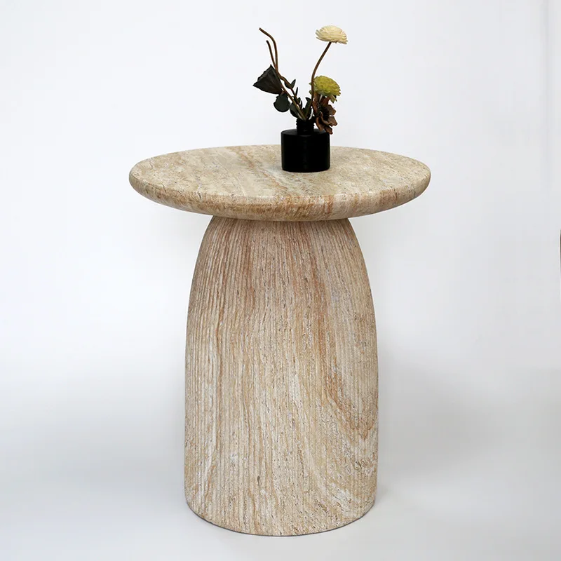 Moderner Nachahmung Travertin Sofa Beistelltisch B & B Home einfacher kreativer Couchtisch Balkon beweglicher Kunst-Ecktisch im Freien