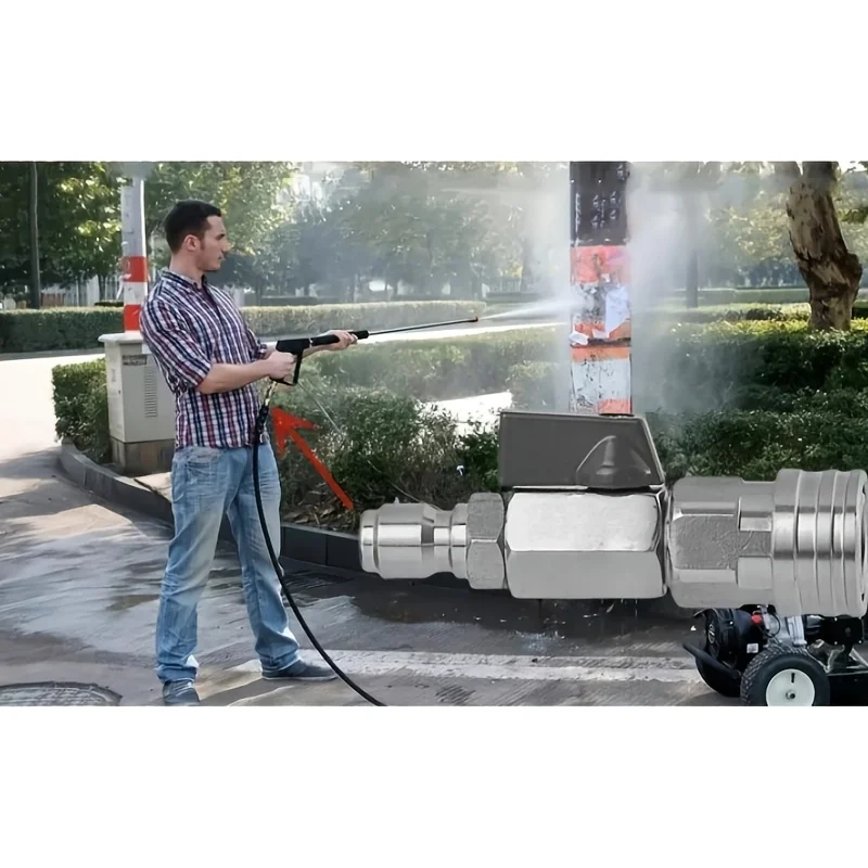 Hochdruck-Autowaschkugelhahn mit 1/4 Zoll Schnellanschluss – Ein/Aus-Schalter, 4500 PSI Image