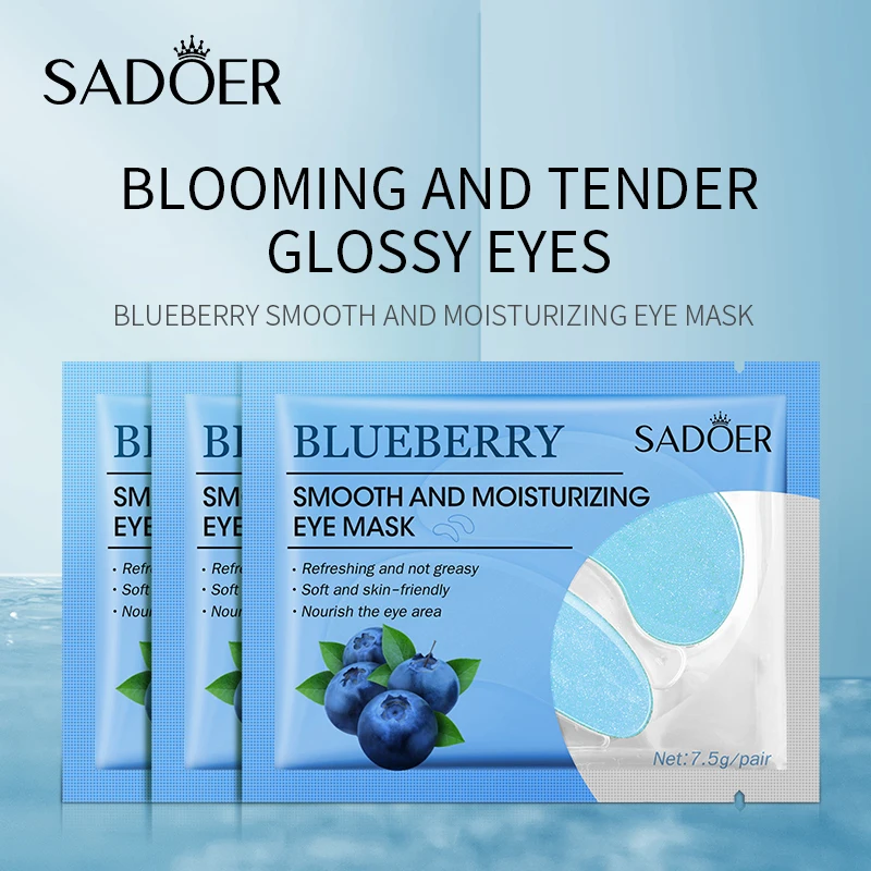 SADOER Blueberry Smooth Moisturizing Eye Mask entfernt dunkle Ringe Augenklappe Gesichtspflegeprodukte Smooth Repairing Eye Skin Care Image
