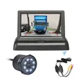 DIYKIT Wireless da 4.3 pollici pieghevole Monitor per retrovisione Monitor per auto LED Telecamera per retromarcia Kit telecamera per auto Back Up Accessori per il parcheggio
