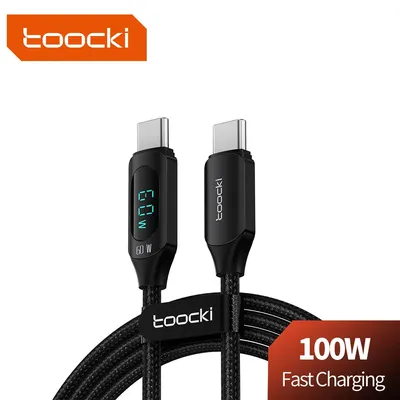 Toocki PD100W Digitalanzeige USB-C-Kabel für iPhone 16 15 Xiaomi Huawei Schnellladung für MacBook iPad Typ C auf Typ-C-Kabel Image