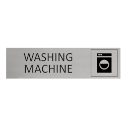 CombiCraft Aluminium Türschild Washing Machine 165x45mm mit 3M-Tape zur Befestigung, einfache Kennzeichnung von Räumen und Bereichen