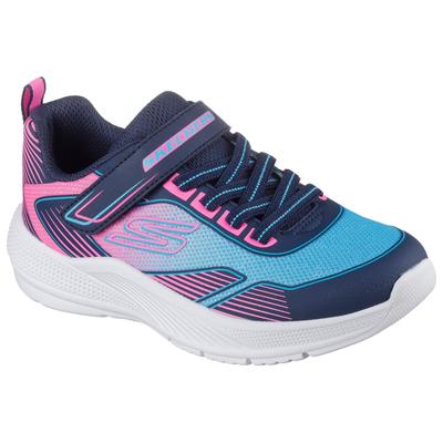 Sneaker SKECHERS "MICROSPEC ADVANCE", Kinder, Gr. 30, bunt (lavendel, multi), Textil, Lederimitat, kontrastfarbene Details, sportlich, Schuhe, Freizeitschuh mit Klettverschluss, Größenschablone zum Download Image