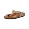 Zehentrenner ROHDE "Rohde Pantoletten Nubukleder", Damen, Gr. 39, beige (natur), Nubukleder, casual, Schuhe