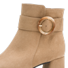 Stiefelette MARCO TOZZI, Damen, Gr. 40, beige, Textil, Veloursleder, elegant, Schuhe, Blockabsatz, Abendschuh, Festtagsschuh mit Zierschnalle