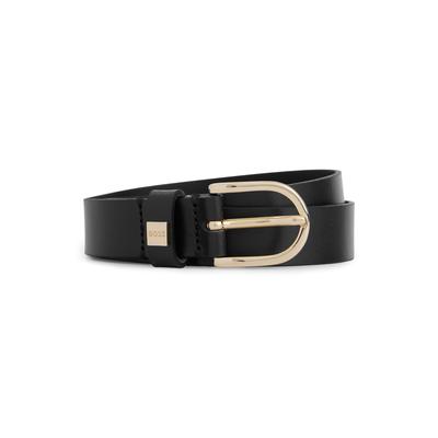 Ledergürtel BOSS "Scarlet B. 2,5cm N-R", Damen, Gr. 75, schwarz, Leder, unifarben, Basic, Gürtel, mit goldfarbener Schliesse und BOSS-Logo auf der Schlaufe Image
